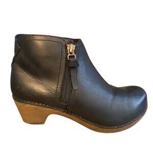 Dansko Max Ankle Ankle Boot Sz 37 EU 6 US Black Leather